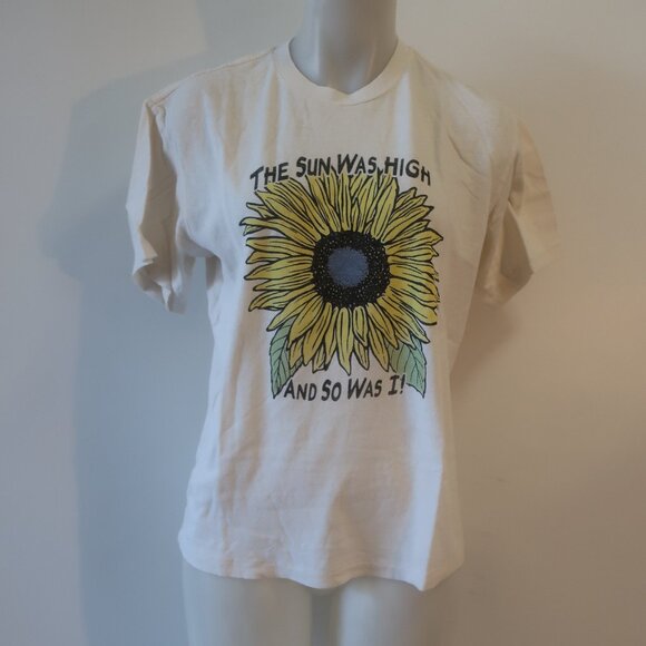 Re/Done Tops - NWT Womens Re/Done White Sunflower Graphic T-Shirt XS
